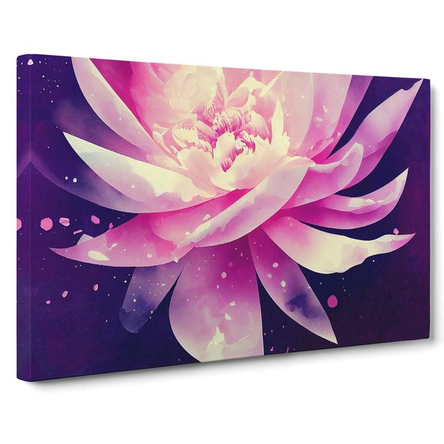 Serene Peony Flower Abstract - Wrapped Canvas Graphic Art Marlow Home Co. Size: 50cm H x 76cm W x 3cm D on Productcaster.