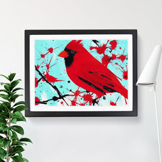 Cardinal Bird Splash Vol.1 Abstract - Picture Frame Graphic Art The Seasonal Aisle Size: 34cm H x 46cm W x 2cm D, Frame Colour: Black Framed on Productcaster.