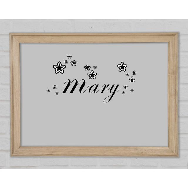 Girls Room Quote Your Name In Stars Grey - Single Picture Frame Art Prints Happy Larry Size: 84.1cm H x 118.9cm W x 1.5cm D on Productcaster.