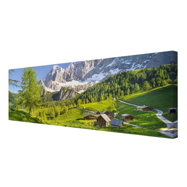 Alpine Meadow, Styria Photographic Print on Canvas East Urban Home Size: 150cm L x 50cm W on Productcaster.