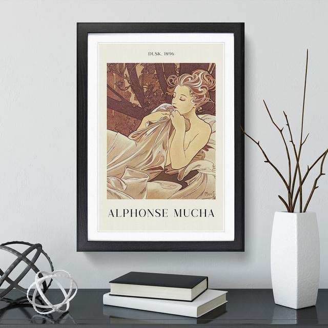 Dusk by Alphonse Mucha - Picture Frame Graphic Art East Urban Home Size: 65cm H x 48cm W x 2cm D, Frame Option: Black Framed on Productcaster.