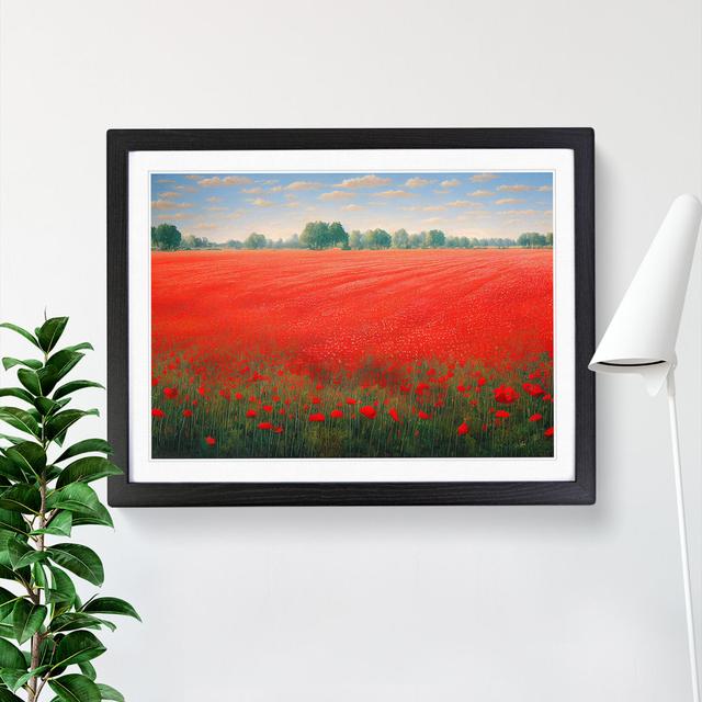 Pleasing Poppy Field Flowers - Picture Frame Graphic Art Marlow Home Co. Format: Black Framed, Size: 34cm H x 46cm W x 2cm D on Productcaster.