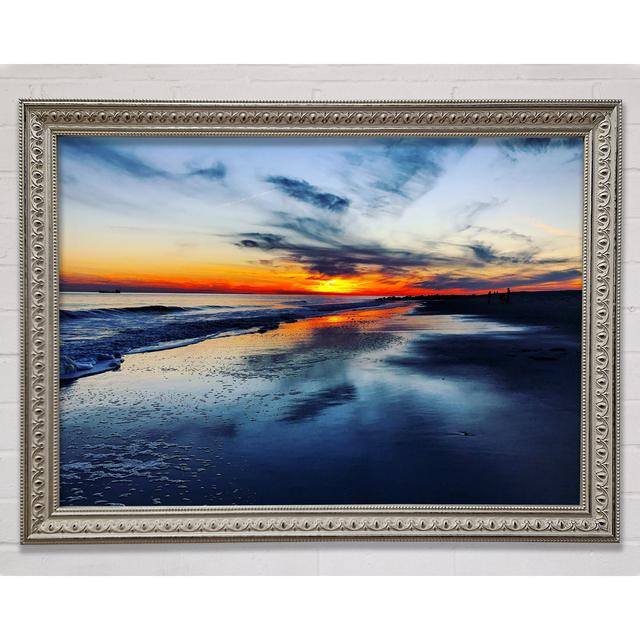 Ocean At Dusk Framed Print Highland Dunes Size: 21cm H x 29.7cm W on Productcaster.