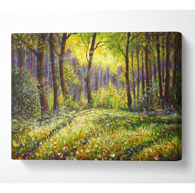 Sunshine Through the Woodlands - Wrapped Canvas Painting Alpen Home Size: 66cm H x 106.6cm W on Productcaster.