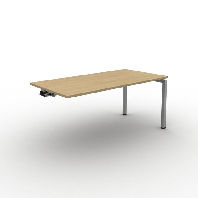 Grazian Desk shell Ebern Designs Frame Colour: Silver, Top Colour: Walnut, Size: 73cm H x 140cm W x 80cm D on Productcaster.