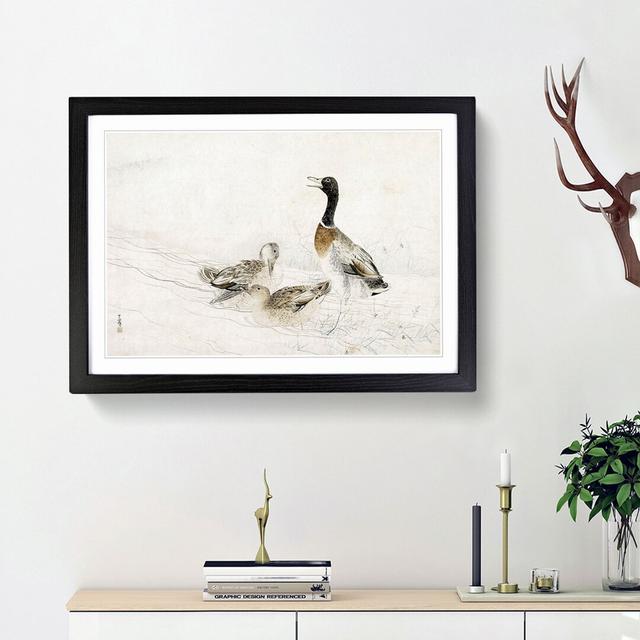 Ducks at the Water by Matsumura Goshun - Picture Frame Painting Print East Urban Home Size: 48cm H x 65cm W x 2cm D, Frame Option: Black Framed on Productcaster.