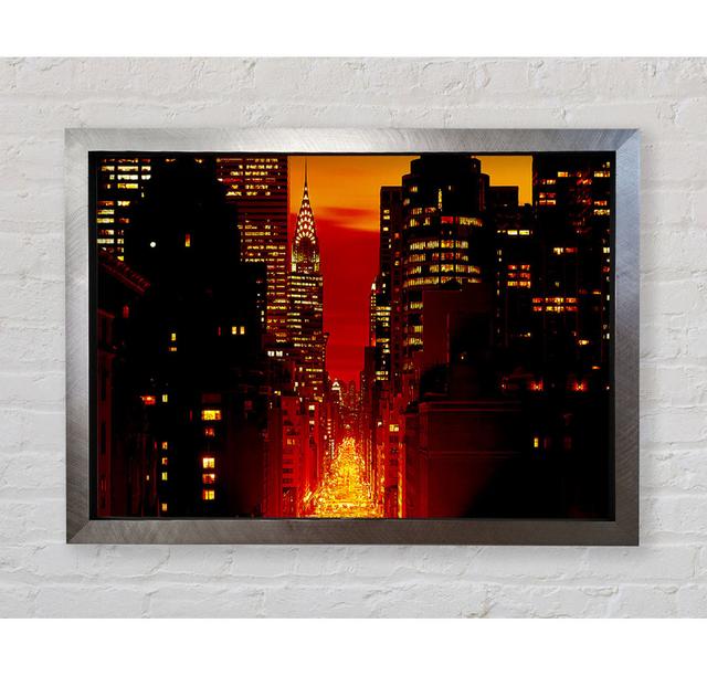 Empire State Building Fire Red - Print Bright Star Size: 42cm H x 59.7cm W x 3.4cm D on Productcaster.