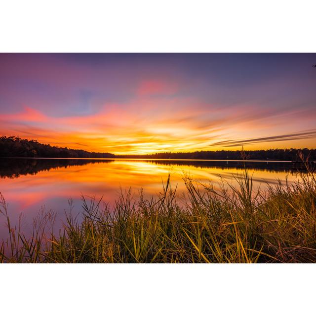 Dramatic Sunet At Davis Lake by The Best Photo Is Earned - Wrapped Canvas Print Ebern Designs Size: 81cm H x 122cm W x 3.8cm D on Productcaster.