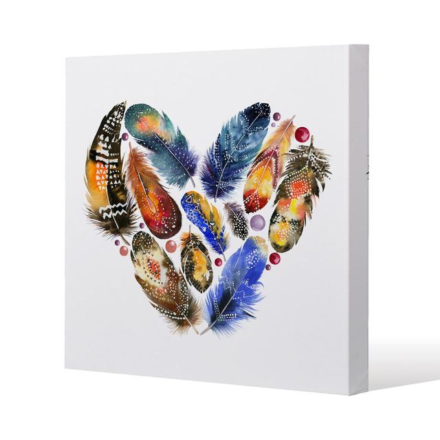 Boho Tribal Heart Canvas Print Andrew Lee Size: 101cm H x 101cm W x 4cm D on Productcaster.