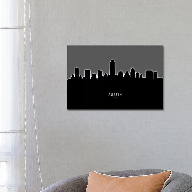 Austin Texas Skyline by Michael Tompsett - Wrapped Canvas Graphic Art Latitude Run Size: 45.72cm H x 66.04cm W x 1.91cm D on Productcaster.