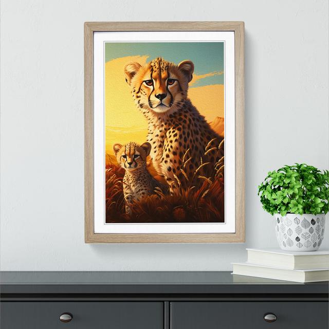 Cheetah Dadaism No.2 - Single Picture Frame Print on Wood Latitude Vive Size: 46cm H x 34cm W x 2cm D, Format: Oak Framed on Productcaster.