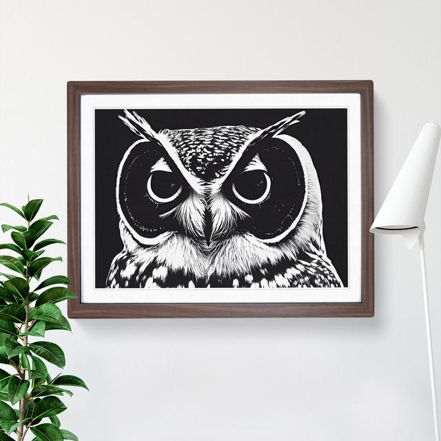 Striking Owl Art Vol.1 - Single Picture Frame Print Alpen Home Frame Colour: Walnut, Size: 46cm H x 64cm W x 2cm D on Productcaster.