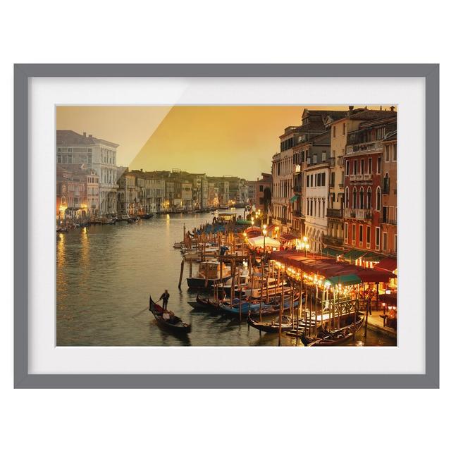 Grand Canal of Venice Framed Photographic Art Print East Urban Home Size: 40cm H x 55cm W, Frame Options: Matt grey on Productcaster.