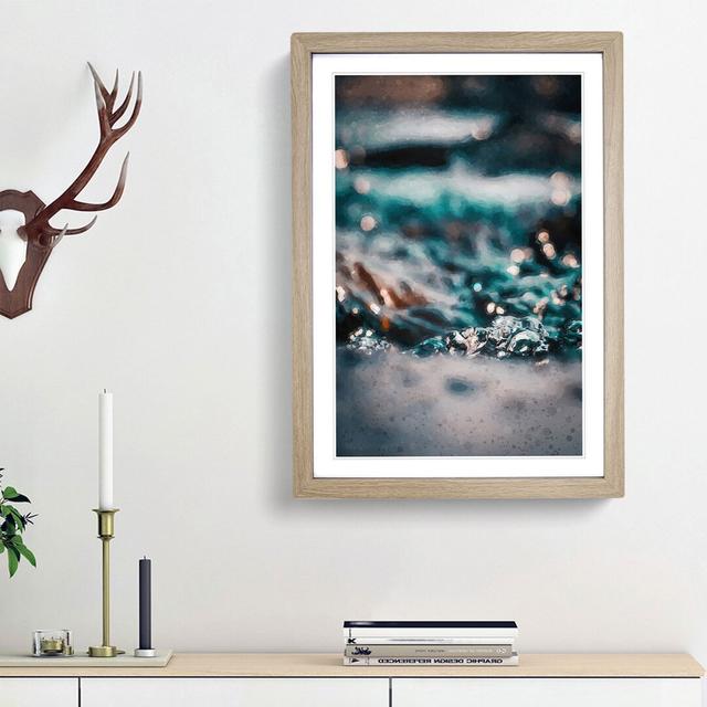 Splash of Water in Abstract - Picture Frame Graphic Art Print East Urban Home Frame Option: Oak Framed, Size: 36cm H x 27cm W x 2cm D on Productcaster.