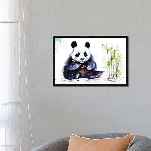 Little Panda by BebesArts - Floater Frame Gallery-Wrapped Canvas Giclée on Canvas Latitude Vive Size: 45.72cm H x 66.04cm W x 3.81cm D, Format: Black on Productcaster.