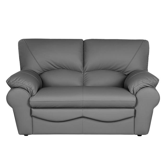 Heppman Genuine Leather 2 Seater Loveseat 17 Stories Upholstery Colour: Dark Grey on Productcaster.