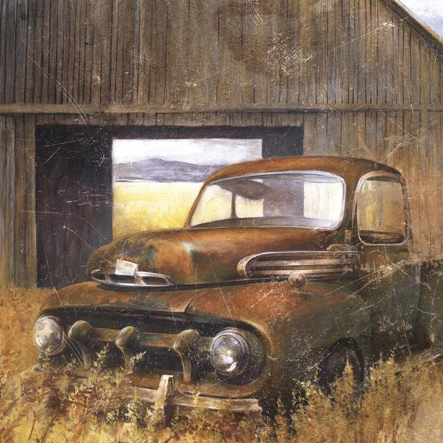 Rusty Old Truck - Wrapped Canvas Painting Brambly Cottage Size: 51cm H x 51cm W x 3.8cm D on Productcaster.