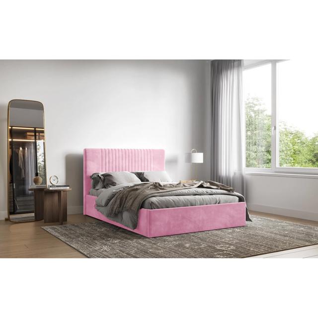 Kailua Upholstered Bed Frame Brayden Studio Colour: Pink, Size: Super King (6') on Productcaster.