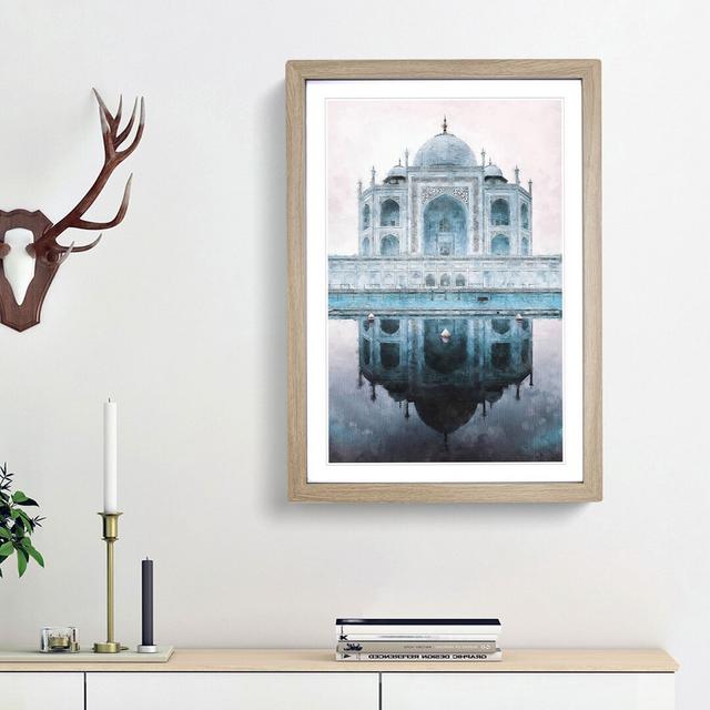 The Taj Mahal in Agra India Abstract - Picture Frame Painting Print East Urban Home Size: 87cm H x 62cm W x 2cm D, Frame Option: Oak Framed on Productcaster.