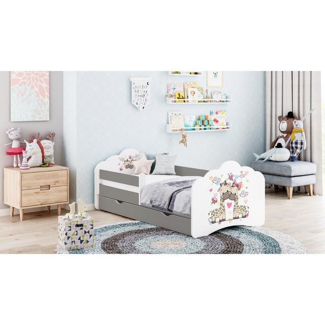 Quane European Toddler (80 x 160cm) Bed Frame with Drawers Harriet Bee Colour (Bed Frame): Dark Grey on Productcaster.