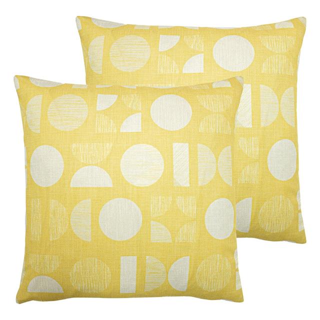 Furn Cushion with Filling (Set of 2) furn. Fill Material: Feather, Colour: Yellow on Productcaster.