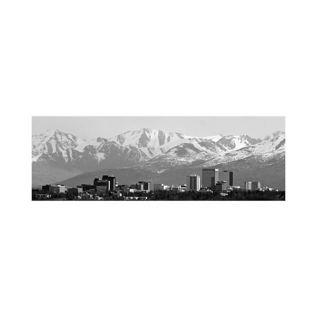 Anchorage Skyline Cityscape - Wrapped Canvas Panoramic Photograph Union Rustic Size: 30.48cm H x 91.44cm W x 3.81cm D on Productcaster.