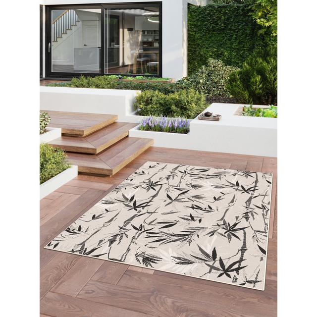 Higganum Floral Machine Woven Cream/Black Area Rug 17 Stories Rug Size: Rectangle 120 x 170cm on Productcaster.