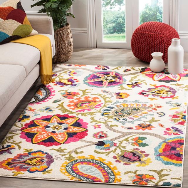 Dyson Ivory/Red/Yellow/Gray Area Rug Hykkon Rug Size: Rectangle 160 x 230cm on Productcaster.