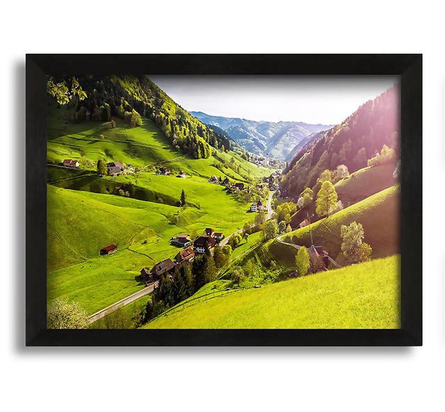 The Village in the Valley - Picture Frame Photograph on Canvas Union Rustic Size: 42cm H x 60cm W x 10cm D on Productcaster.