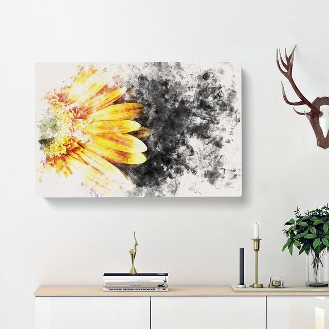 A Beautiful Yellow Flower - Wrapped Canvas Graphic Art Print East Urban Home Size: 40cm H x 60cm W x 3cm D on Productcaster.