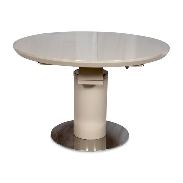 Bence Round Extendable Dining Table Ivy Bronx Colour: Cream on Productcaster.