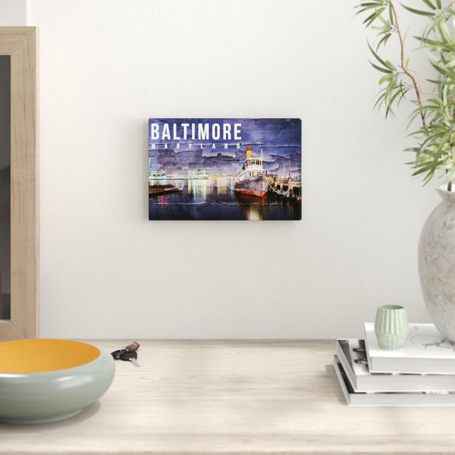 Baltimore Landscape - Graphic Art Print East Urban Home Size: 76.2cm H x 114.3cm W x 3.81cm D, Format: Wrapped Canvas on Productcaster.