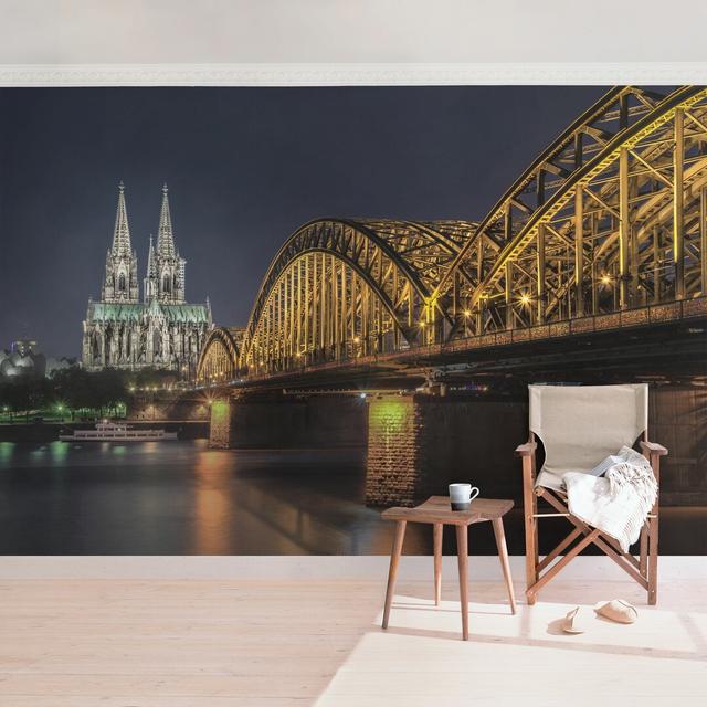 Cologne Cathedral Semi-Gloss Wallpaper Roll East Urban Home Size: 384cm L x 225cm W on Productcaster.