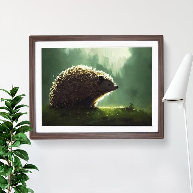 Hedgehog Vol.1 - Picture Frame Painting Alpen Home Size: 25cm H x 34cm W x 2cm D, Frame Colour: Walnut on Productcaster.