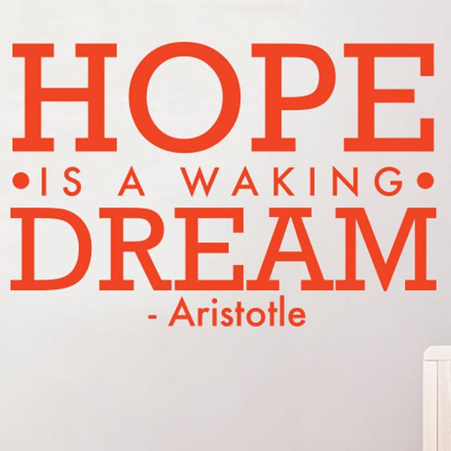 Aristotle Hope Is Walking Dream Wall Sticker 17 Stories Size: Medium, Colour: Orange on Productcaster.