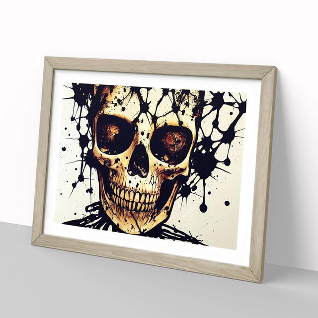 Artistic Skull Of a Man - Picture Frame Graphic Art The Seasonal Aisle Size: 34cm H x 46cm W x 2cm D, Frame Colour: Oak Framed on Productcaster.