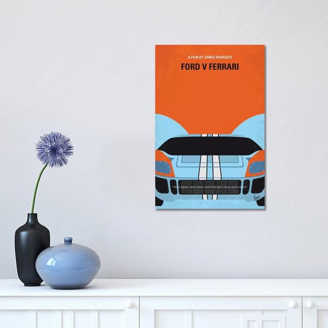 Ford V Ferrari Minimal Movie Poster by Chungkong - Print on Canvas Corrigan Studio Format: Wrapped Canvas, Size: 45.72cm H x 30.48cm W x 1.91cm D on Productcaster.