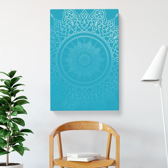 Ornamental Circles in Blue Twilight - Wrapped Canvas Graphic Art East Urban Home Size: 60cm H x 40cm W x 3cm D on Productcaster.