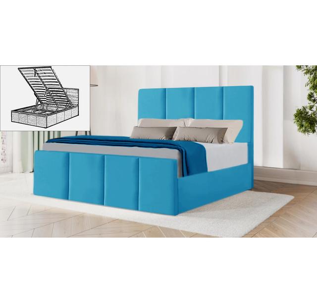 Paisley Storage Bed Ivy Bronx Size: UK Small Double - DE 120 x 190 cm, Colour: Teal on Productcaster.