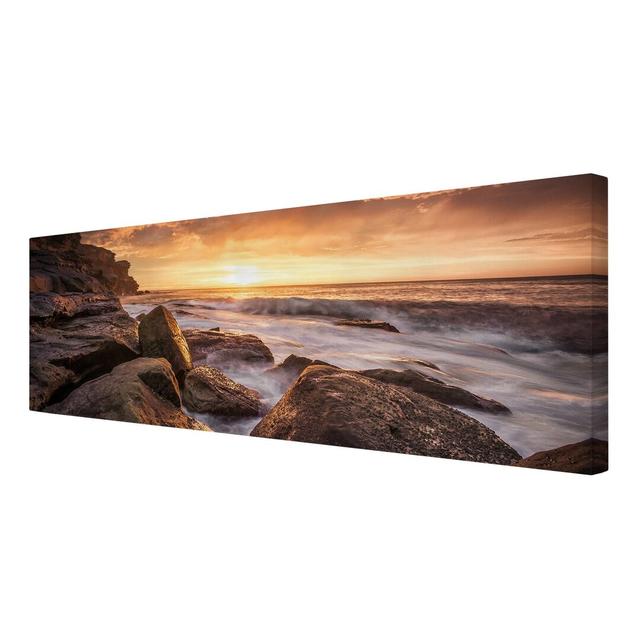 Cape Solander - Wrapped Canvas Graphic Art Print East Urban Home Size: 30cm L x 90cm W on Productcaster.