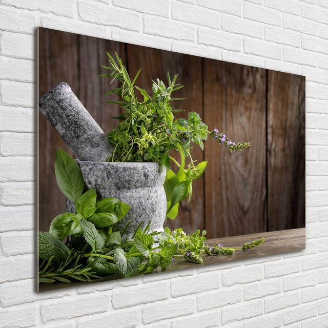 Glasbild Herbs In A Mortar Ebern Designs on Productcaster.