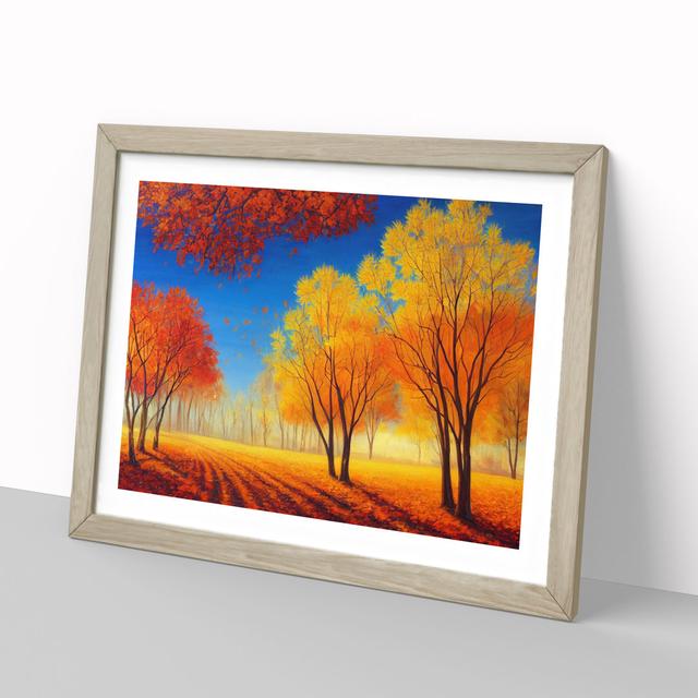 Unbelievable Autumn Forest - Picture Frame Graphic Art Marlow Home Co. Size: 46cm H x 64cm W x 2cm D, Frame Colour: Oak Framed on Productcaster.