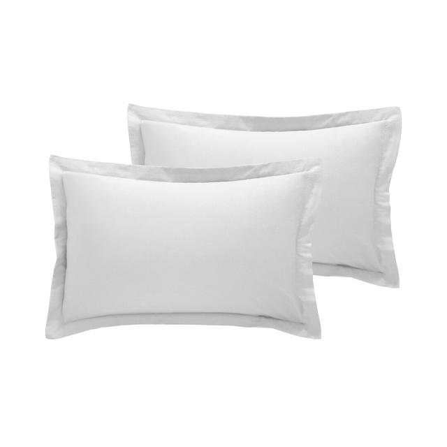 400 Thread Count Plain 100% Cotton Oxford Pillow Case (Set of 2) Symple Stuff Colour: White on Productcaster.