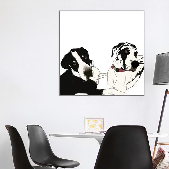 Great Danes by Sketch And Paws - Gallery-Wrapped Canvas Giclée on Canvas Lark Manor Size: 93.98cm H x 93.98cm W x 1.905cm D, Format: Canvas on Productcaster.