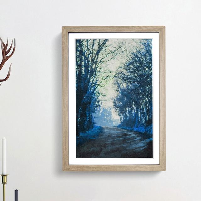 Road Through the Woods in Abstract - Picture Frame Painting Print East Urban Home Size: 48cm H x 36cm W x 2cm D, Frame Option: Oak Framed on Productcaster.