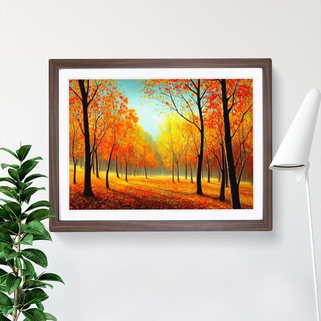 View of an Autumn Forest Vol.1 - Floater Frame Graphic Art Alpen Home Size: 25cm H x 34cm W, Frame Colour: Walnut on Productcaster.