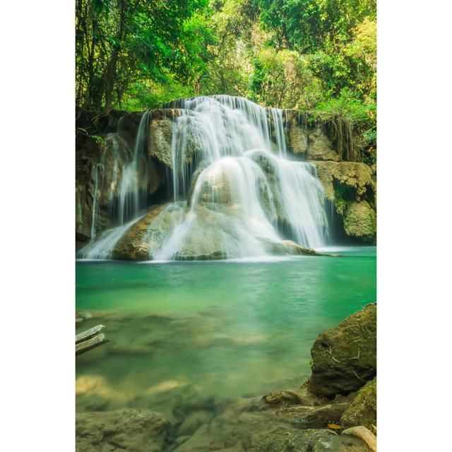 Bostonia Waterfall In The Forest - Wrapped Canvas Photograph Alpen Home Size: 76cm H x 51cm W x 3.8cm D on Productcaster.