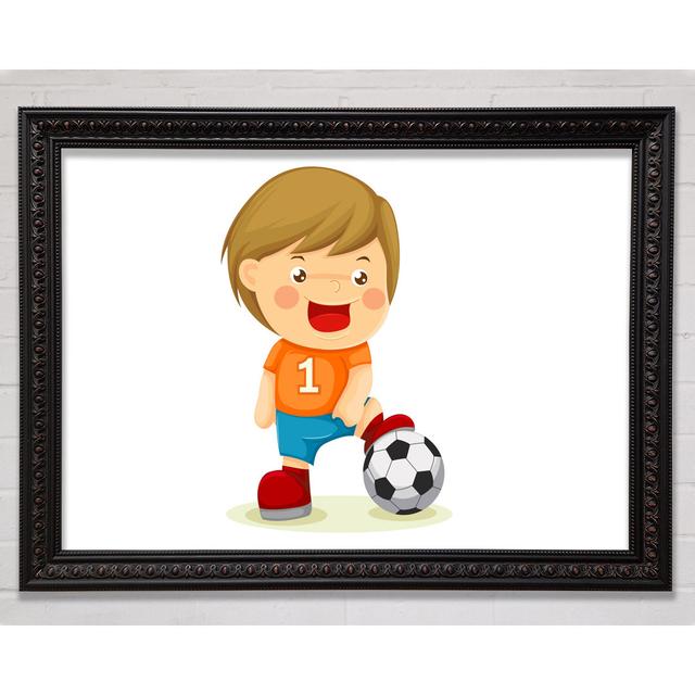 Footballer Standing On Ball Silver - Print Bright Star Size: 59.7cm H x 84.1cm W x 3cm D on Productcaster.