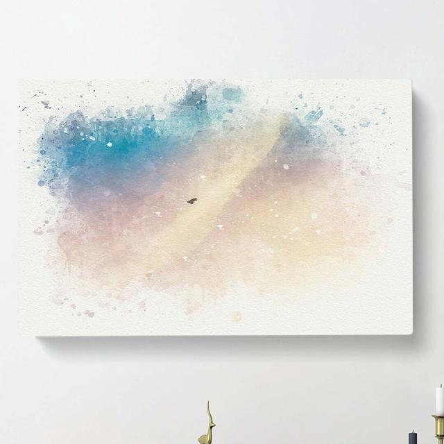 Bird In A Colourful Sky In Abstract - Wrapped Canvas Print East Urban Home Size: 35cm H x 50cm W x 3cm D on Productcaster.