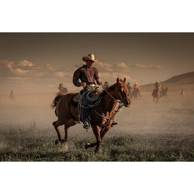 A Young Cowboy by Instants - Wrapped Canvas Art Prints Natur Pur Size: 81cm H x 122cm W on Productcaster.